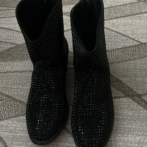 Black embellished short boot